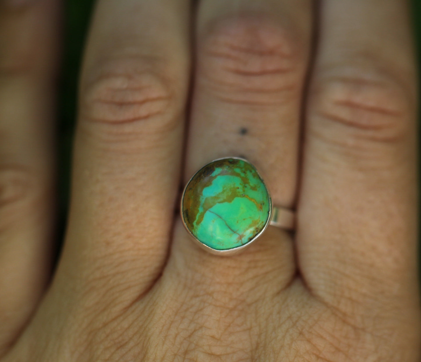 Rare Vintage Green Turquoise Ring - Size 7.25