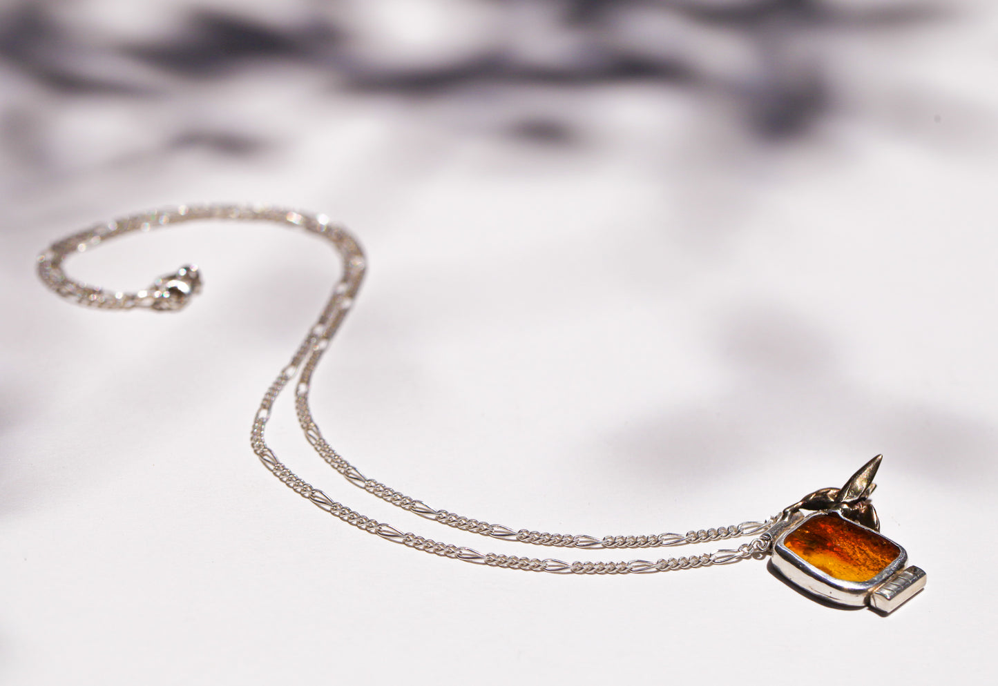 Amber Hummingbird Necklace