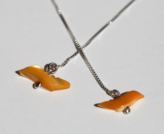 Bird Threader Earrings - yellow